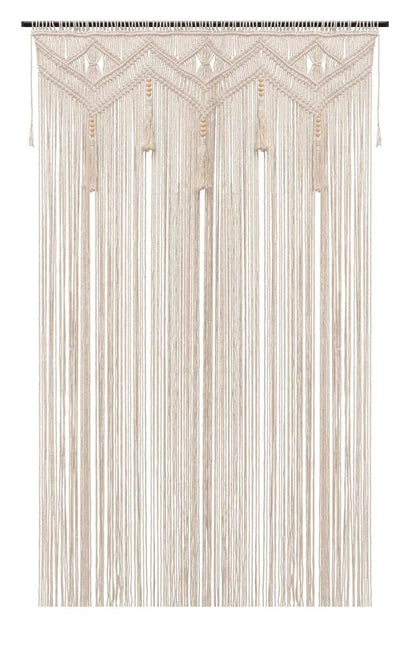 GCOVELIS Boho Curtains for Bedroom Macrame for Windows Living Room Boho Decor Large Macrame Wall Hanging Beaded Curtain for Doorway Closet Curtains Wedding Backdrop, 1 Panel 52''W x 72''L