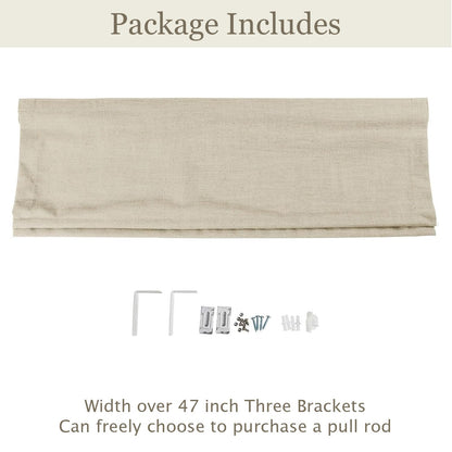 DotheDrape Linen Roman Shades for Windows Custom Cordless Blinds for Indoor Windows, French Doors, Bedroom, Living Room, Bathroom, Light Khahi
