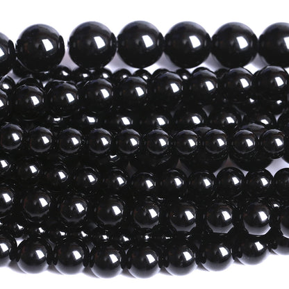50PCS 8MM Natural Black Agate Stone Beads Round Loose Beads for welry Making DIY Bracelet Necklace Accessory 15 Inches