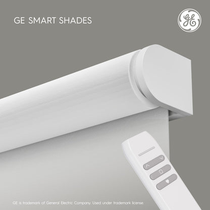 GE Smart Shades, Rechargeable Battery Roller Shade with Remote Control, Translucent White Fabric, White Hardware, 24-in Wide, 1 Count