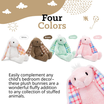 Plushible Easter Bunny Stuffed Animal, 18" (Pink) - Plush, Soft Embroidered Stuffed Bunny Toy for Kids, Newborns, Boys & Girls, Cuddly and Adorable Plush Toys