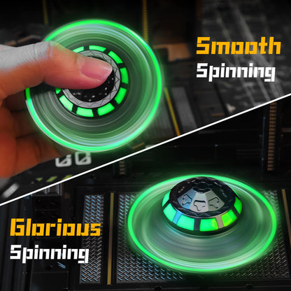 UFO Fidget Spinner for Kids Adults, Metal Luminous Space Desk Toy, Cool EDC Gadgets Anxiety Stress Relief Toys, Holiday Stocking Stuffer, Birthday Party Favor Gifts for Office Spaceship Toy