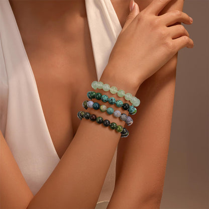 Vinswet Healing Crystal Bracelets for Women Men 8mm African Turquoise Natural Stone Beaded Stretch Bracelet Handmade Gemstone Reiki Spiritual Jewelry Gifts