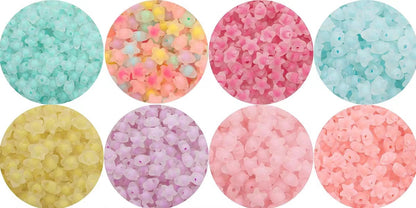 MoMolly 200 Pcs Beads for Crafts with Holes Pony Frosted Acrylic Filler Spacer Beads Bulk Star Shape for DIY Crafts Decoration and Jewelry Making