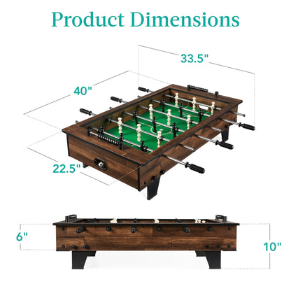 Best Choice Products 40in Tabletop Foosball Table, Compact Mini Arcade Table Hand Soccer for Kids and Adults, Home, Game Room w/ 2 Balls - Dark Wood