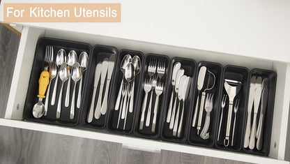 Kutesna 25 PCS Interlocking Desk Drawer Organizer Separator for Office,Bathroom,Kitchen,Makeup,Tool（4 Sizes）