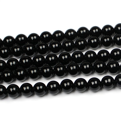 MJDCB Natural Stone Bead Black Onyx Gemstone Loose Beads for Jewelry Making Bracelet Necklace 8mm