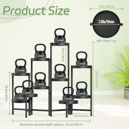 iDavosic.ly Plant Stand Indoor Outdoor, 10 Tier Corner Metal Flower Display Holder Shelf, Folding Tall Orchid Rack for Patio Balcony Porch Garden Living Room House, Black