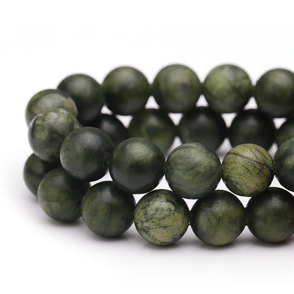 Youngbling Natural Jade Beads for Jewelry Making,8mm Green Jade Polished Round Smooth Stone Beads,Genuine Real Stone for Bracelet Necklace 15 Inch(Green Jade,8mm)