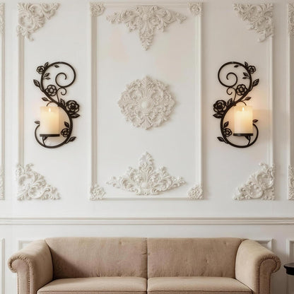 OYEFLY 2 Pcs Wall Sconces Candle Holder (Black)