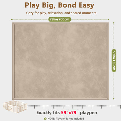 Baby Play Mat for Floor, 1.3'' Thick Memory Foam Tummy Time Mat - Super Soft Coral Velvet Nursery Rug with Non-Slip Backing, Crawling Rug for Toddlers/Infants, Yoga & Tatami Use, Oatmeal, 59''x79''