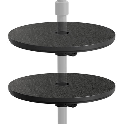 Diyfire Umbrella Table, Umbrella Side Table, Patio Umbrella Table Tray with Hole, Beach Umbrella Base Table, Outdoor Table with Umbrella Hole for Garden, Balcony, Deck, Poolside, Black