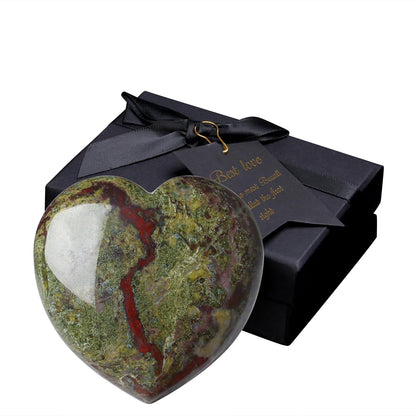 MAIBAOTA 60 mm Dragon Stone Crystals Large Heart Stone Healing Crystals Natural Crystal Heart Reiki Gemstone Polished Heart Shaped Rocks Meditation Mothers Day Crystal Gifts for Mom Her