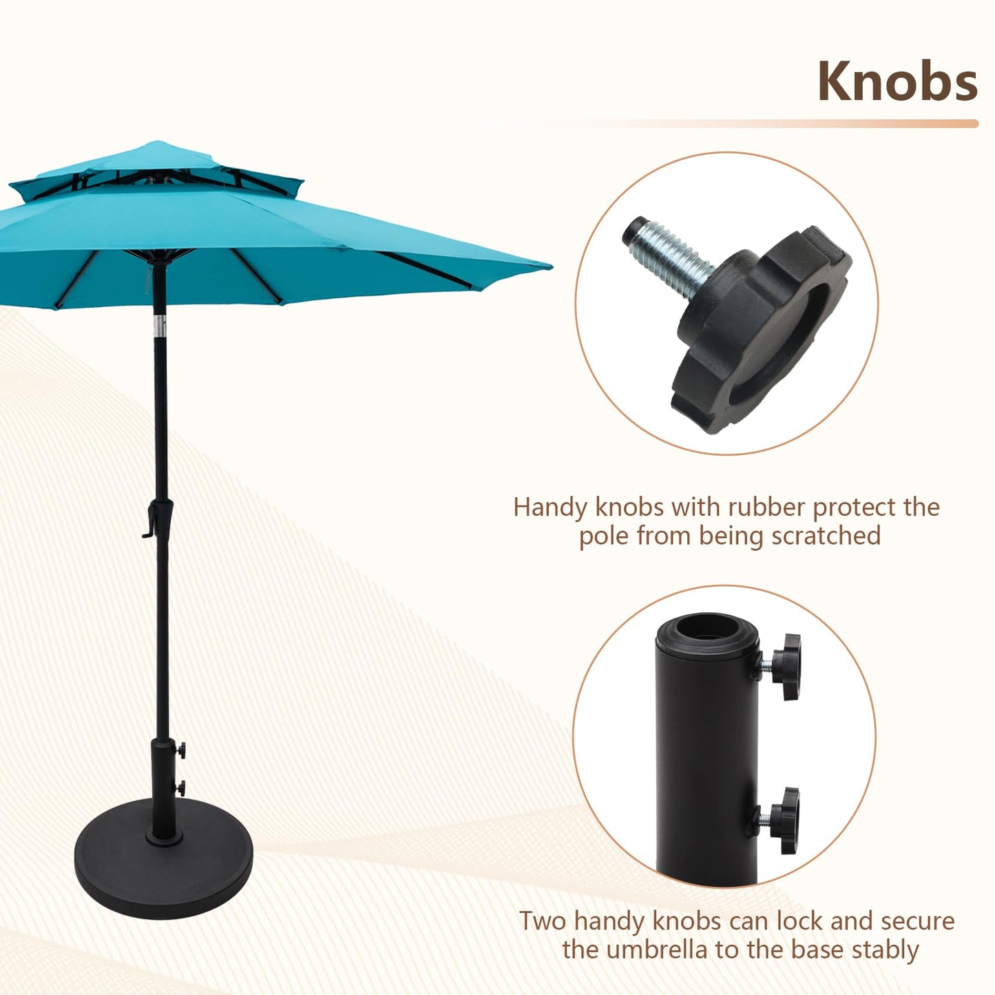 C-Hopetree 44 lb Patio Umbrella Base, Heavy Duty Stand for Outdoor Patio Market Table Umbrella, Black