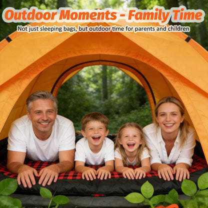 Swtmerry Double Sleeping Bag for Adults with 2 Pillows, Big & Tall Queen Size XL Sleeping Bag for 2 Person, Waterproof & Lightweight Warm for 3 Seasons, Cold Weather,Camping, Hiking & Backpacking