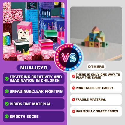 MUALICYO 120 PCS Magnetic Building Blocks, Musical Festival STEM Construction Montessori Magnet Blocks for Kids Boys Girls Age 3-12, Learning Stacking Toys for Christmas Birthday Gifts
