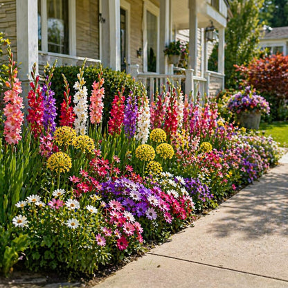 100 Premium Bulbs for Spring and Summer Flower Mix – Anemone, Gladiolus, Allium & Ixia – Easy-Grow Perennial Garden Flowers – Attracts Bees, Butterflies & Hummingbirds – Outdoor Planting