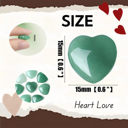 NUKAYAI 20PCS Green Aventrine Healing Crystals Stones Heart Love Shaped Polished Crystal Natural Cute Pocket Thumb Reiki Wholesale Set Balancing Meditation Mothers Day Bulk Gifts for Women