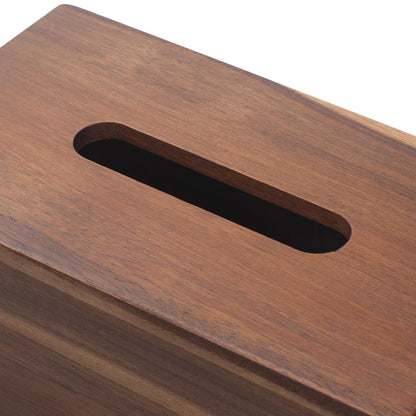 Tissue Box Cover Rectangle, Wood Tissue Box Holder, Wooden Facial Paper Holder for Bathroom, Bedroom, Dinner Table, Office (1 Pack, 9.8 x 5.5 x 3.7 inch)