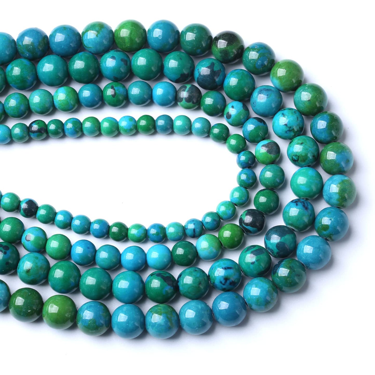 36PCS 10mm Natural Stone Beads Phoenix Chrysocolla Round Loose Gemstone Beads for Jewelry Making DIY Bracelet Necklace 15 Inch,Energy Stone Healing Power (10mm, Phoenix Chrysocolla Stone)