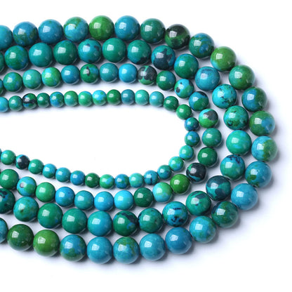 90PCS 4mm Natural Stone Beads Phoenix Chrysocolla Round Loose Gemstone Beads for Jewelry Making DIY Bracelet Necklace 15 Inch,Energy Stone Healing Power (4mm, Phoenix Chrysocolla Stone)