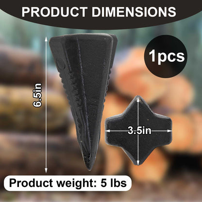 Otoolling 1 Pcs 5 Lbs Wood Splitting Wedges Manual Log Splitter Wedge 4-Direction Diamond Design Forged Steel Tool for Easy Wood Splitting Splits Firewood into 4 Pieces Less Effort(Black)
