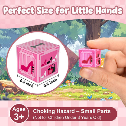 ADAH 216PCS Magnetic Building Blocks for Girls, Pink Princess STEM Toys for Ages 4-8, Creative Educational Building Toys for 3-6 Year Olds, Magic Blocks for Kids