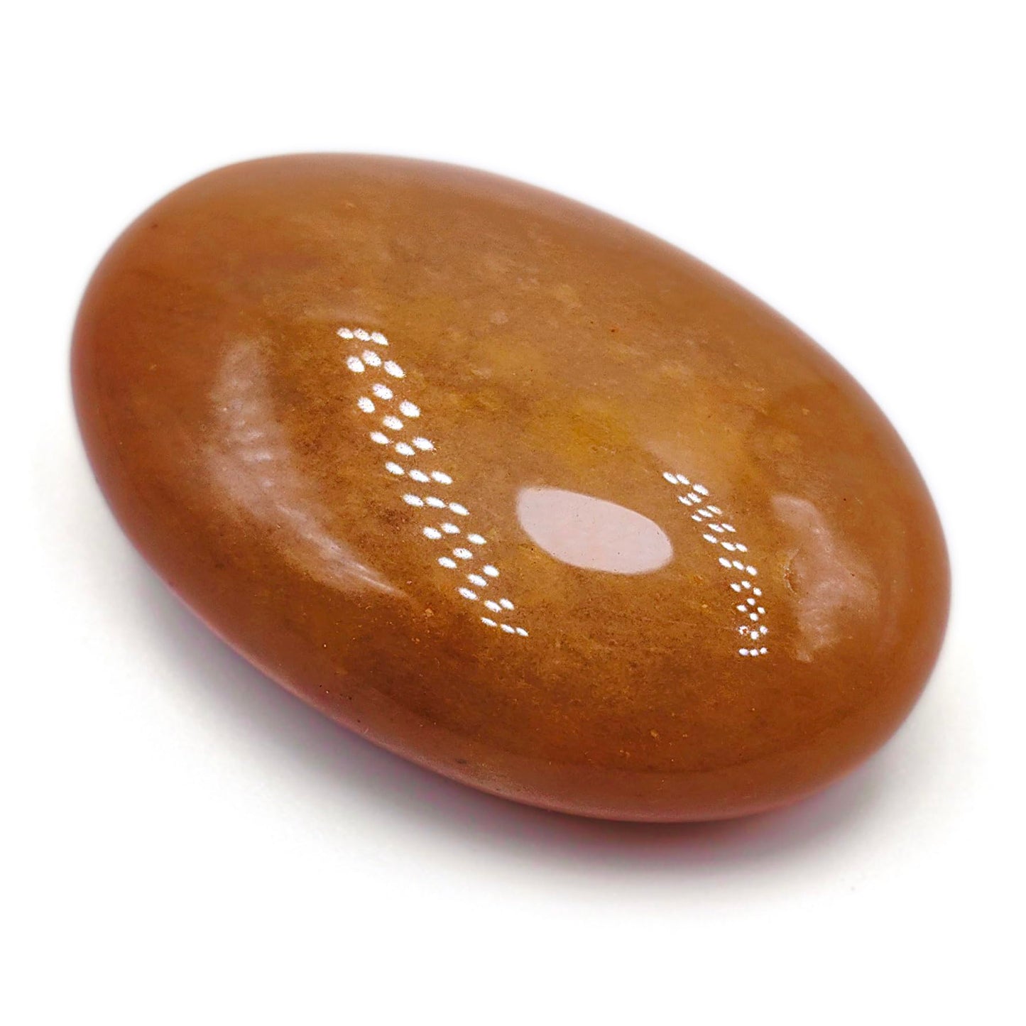 BEAUSIOO 2.4" Yellow Jade Palm Stone for Anxiety Relief, Healing Crystal for Meditation & Stress Relief, Polished Pocket Stone with Gift Box