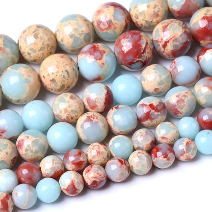 45PCS 8MM Natural Longevity Mountain Beads Round Loose Stone Beads for Jewelry Making DIY Energy Stone Healing Power Bracelet 15"