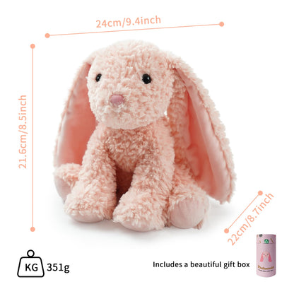 Pluhsould Microwavable & Weighted Stuffed Animals,Bunny Stuffed Animal 8.5 Inch, 1.1 Lbs,Cute Soft Plush Toys for Boys, Girls, Babies & Toddlers（Lightly Scented with Chamomile
