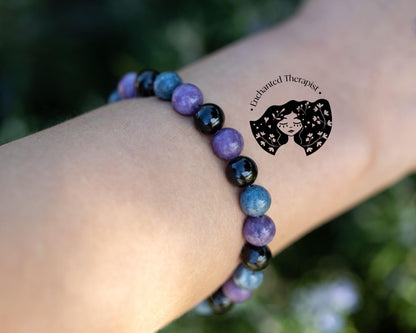Enchanted Therapist Calming Anxiety Bracelet, Reiki Infused, Energy Bracelet, Reiki Gift, Reiki jewelry, Gemstone bracelets, Crystal bracelets