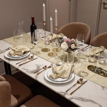 ZIWUROAD Cloth Napkins Beige, Set of 6 Washable Cotton Polyester Dinner Napkins 18 x 18 Inch Ultra Soft Cocktails Napkins Premium Quality Yarn-Dyed Jacquard Fabric Table Napkins with Hemmed Edges