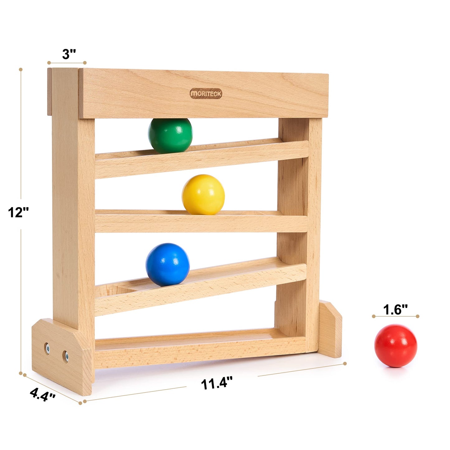 MORITECK Montessori Ball Drop Toy, Wooden Ball Tracker, Early Developmental Pound Toys for Toddlers for 1-3 Year Old, Boys Girls Baby Birthday Gift