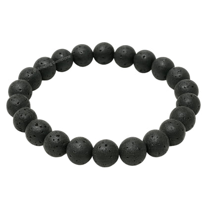 Amazing Gemstone Crystal Bracelet for Women Men's Gifts - Protection Healing Crystal Bracelet - 8mm Gemstone Beaded Stretchable Bracelet Pulseras Para Hombres Mujer Stocking Stuffers Mothers Day Gift (Lava)