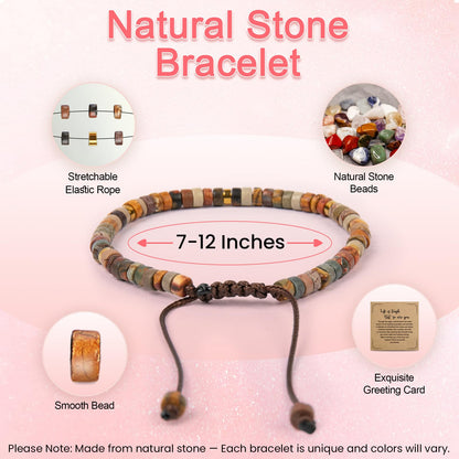 ZOKCC Inspirational Gifts Bracelets for Women: Mothers Day Gifts for Mom - Healing Natural Stone Beads Bracelets Thinking of you Get Well Soon Gift for Women Friends Sister Mom