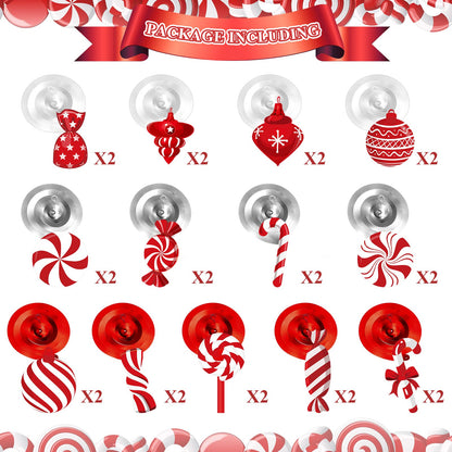 Funrous 56 Pcs Christmas Peppermint Candy Hanging Swirls Decorations Red and White Holiday Party Streamers for Home Winter Holiday Christmas Party Decor(Red White)