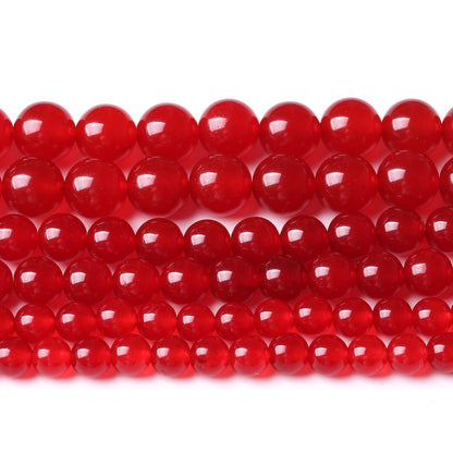 48PCS 8MM Red Chalcedony Beads Energy Healing Beads for DIY Jewelry Bracelet Necklace Making for Jewelry Making 15Inch