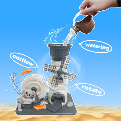 ZHIMEIYOU Beach Toy Set,12 Piece Sand Toys Cartoon Windmill Hourglass Toy, Includes Two Shovels, Water Bucket, Watering Can, Animal Tools Toys, Beach Toys Suitable for Children Aged 3-13
