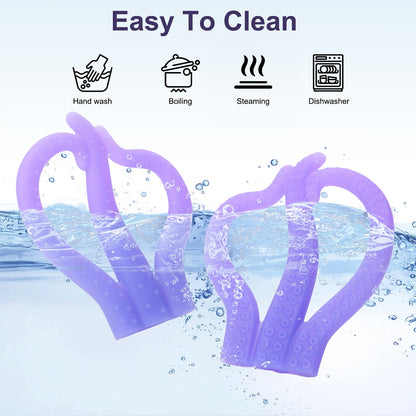 Teething Toys 3-6 Months, Baby Teethers 6-12 Months, Silicone Teething Toys for Baby Relief 0-12 Months, Octopus BPA-Free Chew Toy for Newborn, Sensory Toy Gift for Boy Girl-B
