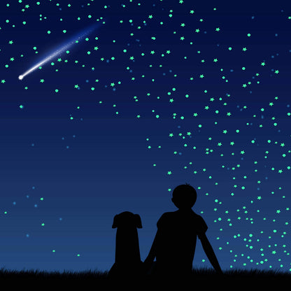 808 PCS Glow in The Dark Stars for Ceiling, Glowing Wall Decals Decor Stickers,(404 Pcs Green and 404 Sky Blue) 3D Adhesive Dots Decor Starry Sky Decor for Kids Bedroom or Birthday Gift