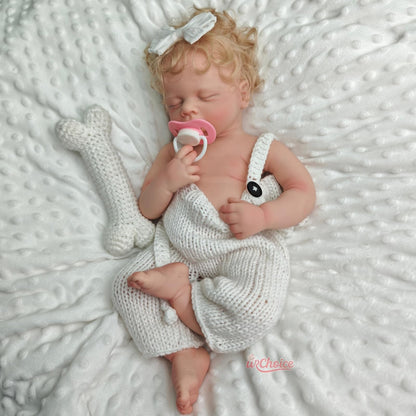 Oppaionaho Full Body Silicone Baby Doll with Hair 20 Inch Lifelike Reborn Baby Dolls Girl with Mouth That Opens Sleeping Newborn Doll Anatomically Correct