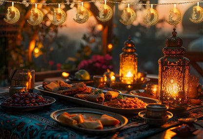 Hying Eid String Lights - Star Castle Ramadan Fairy Lights, 9.8Ft LED Battery Operated Hanging Lanterns for Home Eid Mubarak Decorations