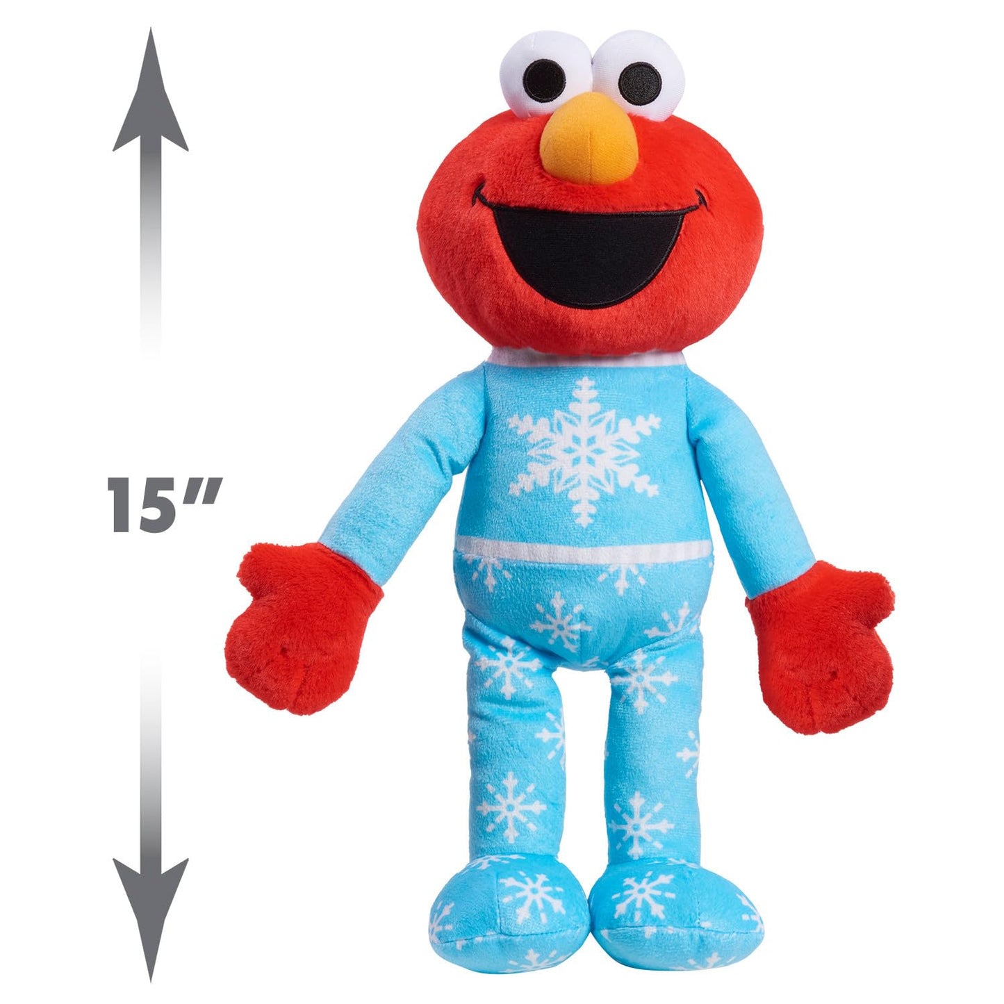 Sesame Street Holiday 15-inch Large Plush Elmo Stuffed Animal, Red, Super Soft Plush, Kids Toys for Ages 18 Month by Just Play