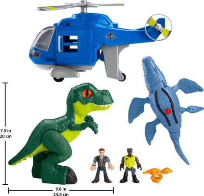 Fisher-Price Imaginext Jurassic World Dinosaur Toys, Dino Chopper with 3 Dinosaurs and Owen Grady Figure for Preschool Kids Ages 3+ Years