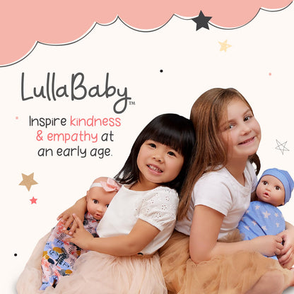LullaBaby – 14-Inch Bath Doll – Fair Skintone & Blonde Hair Baby Girl Doll with Accessories – Soft Plush Body – Real Water Play – Toddler Toy – Ages 2+