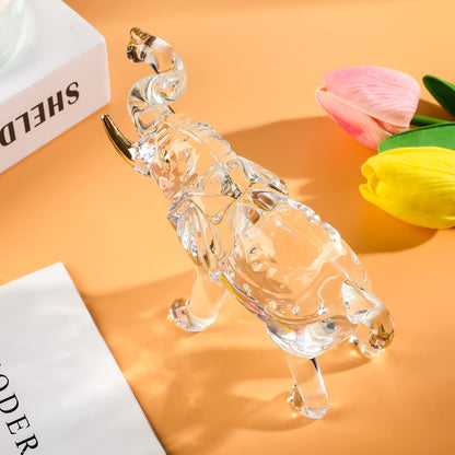 YWHL Handmade Crystal Elephant Figurine Gifts for Women, Elephant Statue Decor Gifts for Animal Lovers, Crystal Animals Figurines for Home Decoration
