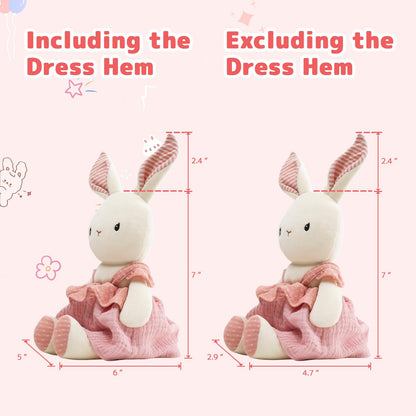 CUDDLE CORNER Bunny Stuffed Animal Organic Cotton Baby Plush Toys, Easter Stuffed Animal 7" Easter Plush Bunny Soft Cuddly Toy for Babies and Toddlers