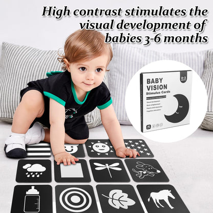 VIESMUMU High Contrast Baby Toys for Newborn, Black and White Baby Toys, Newborn Toys 3 Months Brain Development with Car Seat Toys Hanging Rattle Toys (Classic Edition)