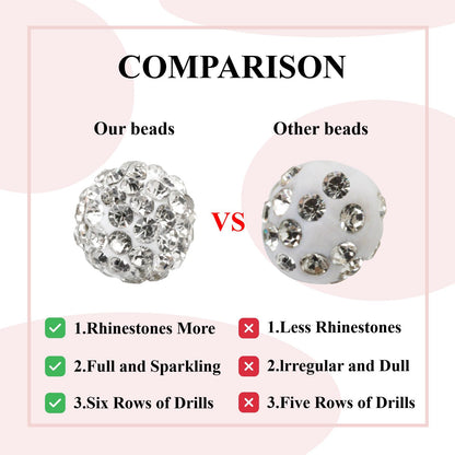 10mm Clay Rhinestone Beads for Bracelets, 100 Pcs Sparkle Crystal Beads for Jewelry Making, Glitter Round Shamballa Disco Ball Design for DIY Crafts Necklace Earrings Decoration (Light Brown)