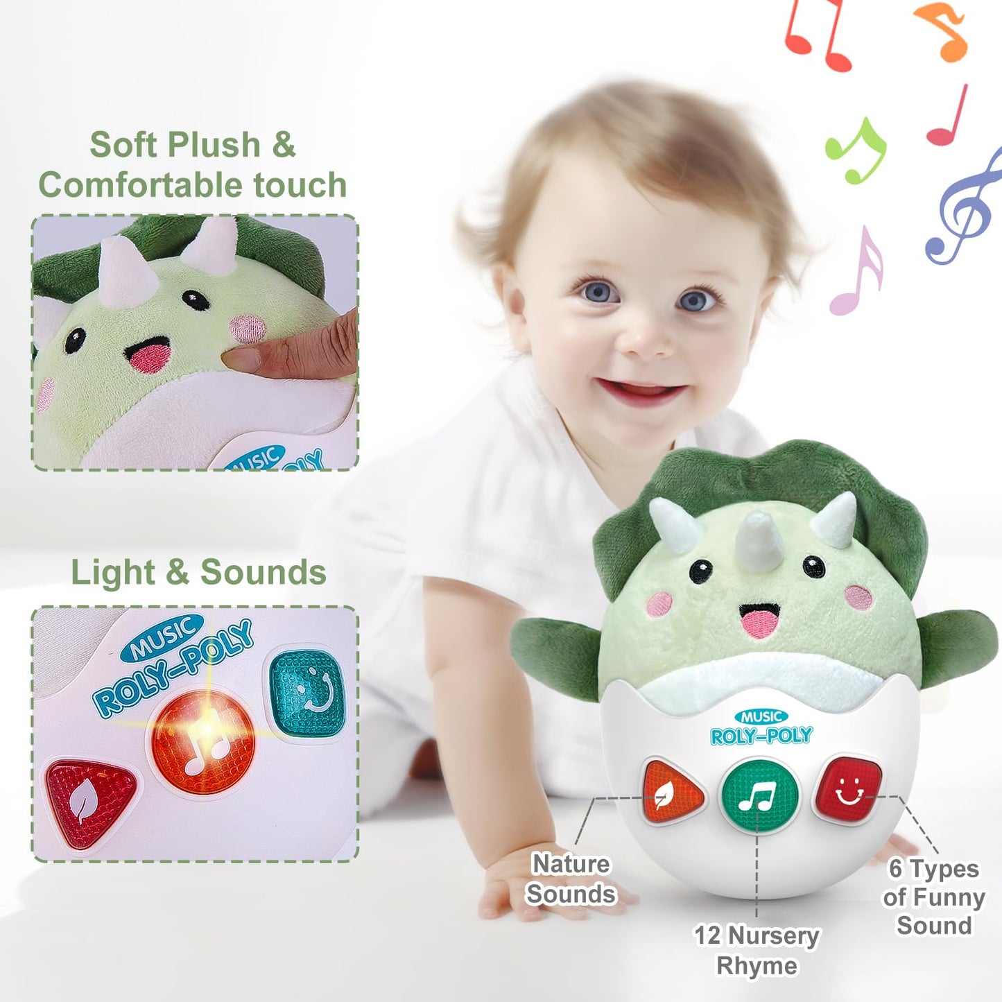WOWOHAGE Baby & Toddler Toys for 3-6-12-18 Months with Light and Sound, Learning Birthday Shower Gift for Boys Girls